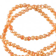 Top Facet kralen 2mm rond Persimmon orange-pearl shine coating